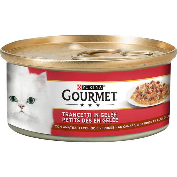Gourmet comida húmeda 24 x 195 g - Pato y pavo en gelatina