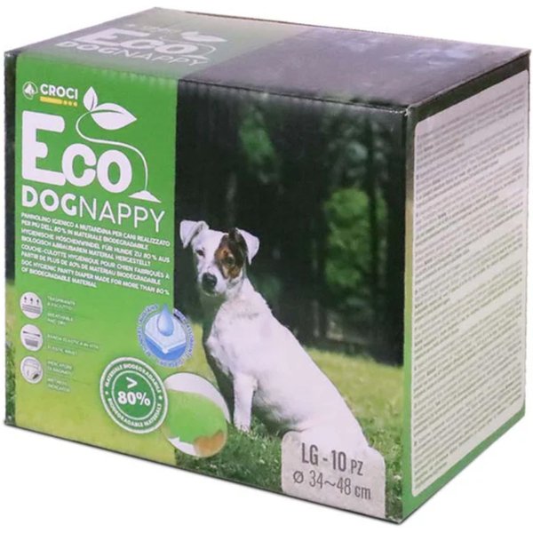Croci Nappy Eco hondenluiers maat L:34-48cm, 10st voor honden