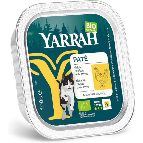 Yarrah BIO Paté 16 x 100 g - Frango biológico e tomilho biológico