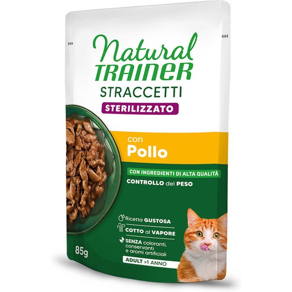 Natural Trainer Straccetti Adult Sterilised tiras en salsa 24 x 85 g - Pollo