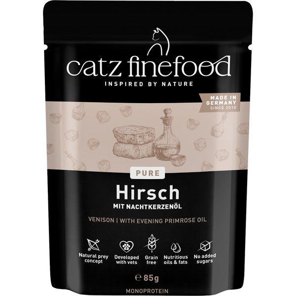 catz finefood Pure Pouch 8 x 85 g - Cervo
