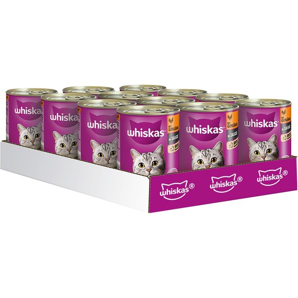 12x400g 1+ Gevogelte in Saus Whiskas Kattenvoer