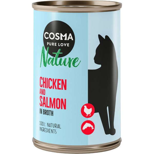 Cosma Nature 6 x 140 g - Frango e salmão