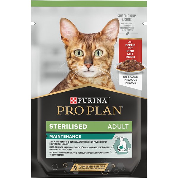 PURINA PRO PLAN Sterilised Adult Maintenance em saquetas - Vaca 6 x 85 g