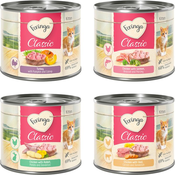 6x200g Kitten Gemengd Pakket (4 Smaken) Feringa Kattenvoer