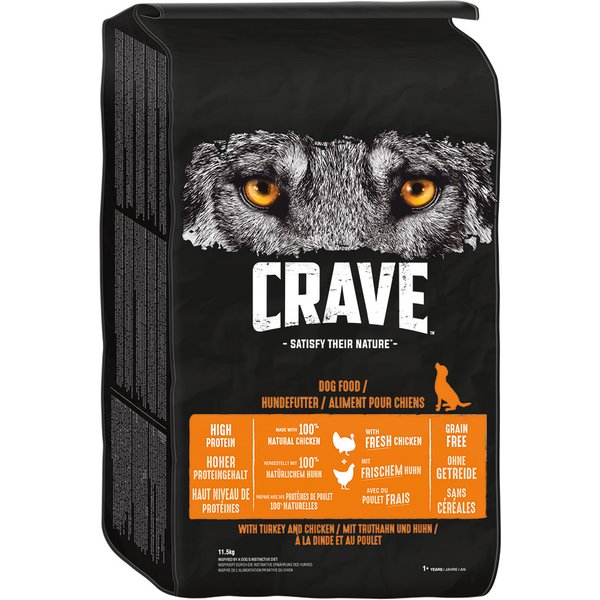 Crave Adult droogvoer honden met Kalkoen en Kip - Dubbelpak: 2 x 11,5 kg
