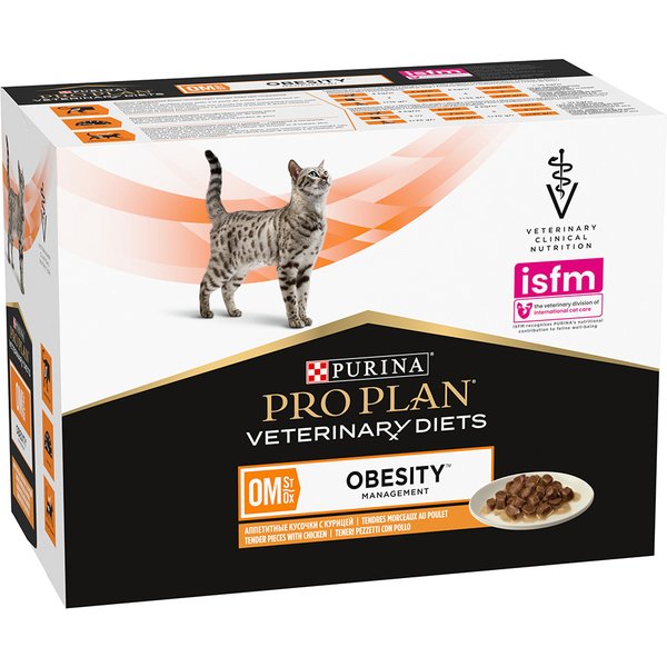 PURINA PRO PLAN Veterinary Diets Feline OM ST/OX Obesity Management - 20 x 85 g - Pack Ahorro