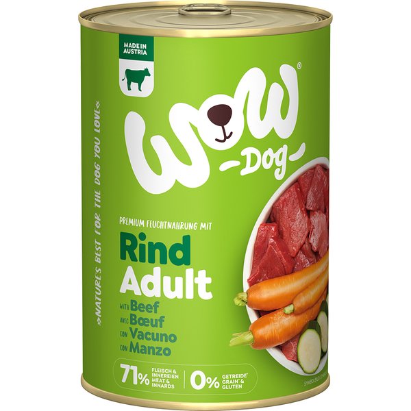 6x 400g WOW Adult Rundvlees Hondenvoer nat