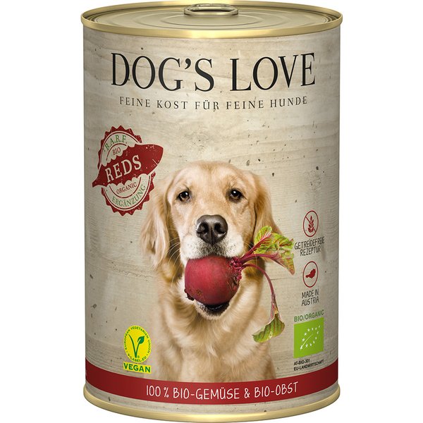 Dog´s Love Bio Vegan 6 x 400 g - Rojos