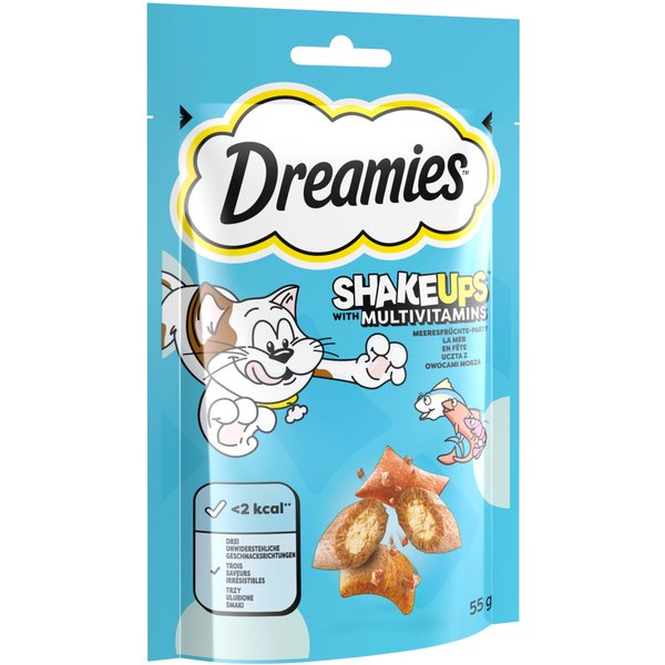 4x 55g Dreamies Shakeups Multivitamins Seafood Festival Kattensnacks