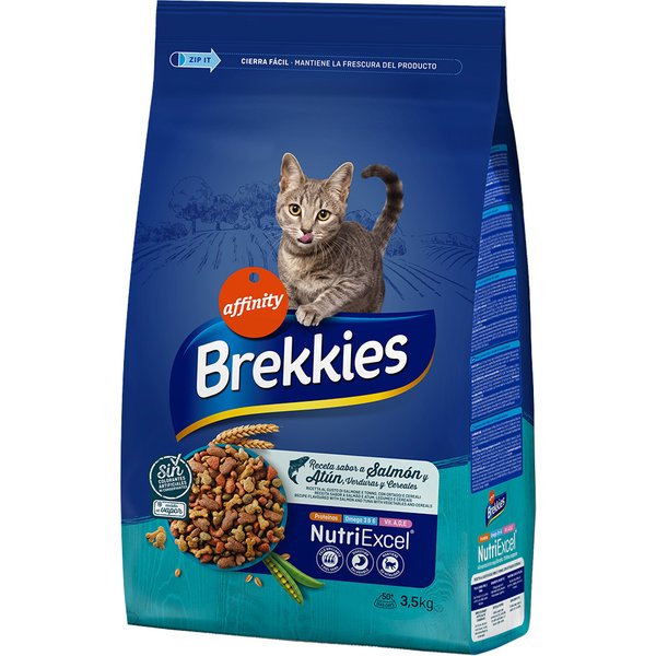 Brekkies com salmão, atum, vegetais e cereais para gatos - Pack económico: 2 x 3,5 kg