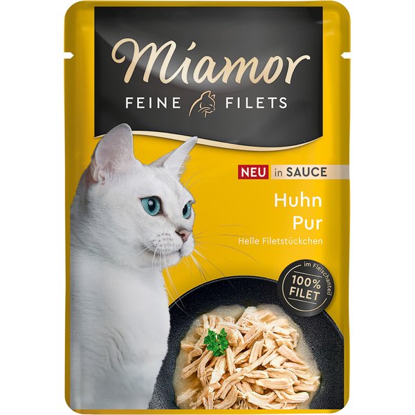 6x 100g Miamor Fijne Filets in Saus Puur Kip natvoer voor katten