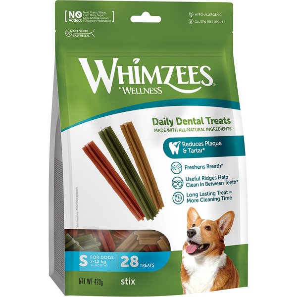 Whimzees by Wellness Stix para cães - Tam. S: para cães de porte pequeno (7 - 12 kg, 28 unidades)