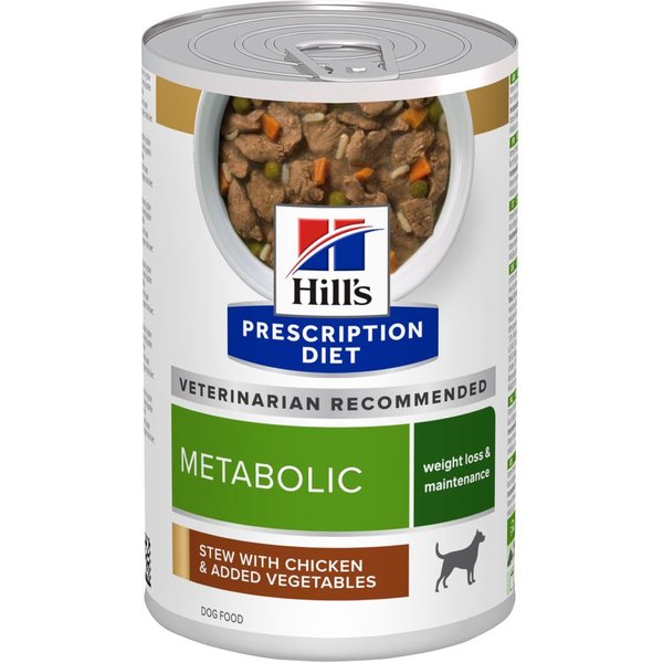 12x 354g Hill's Prescription Diet Dog Metabolic Care met kip Stew hondenvoer nat