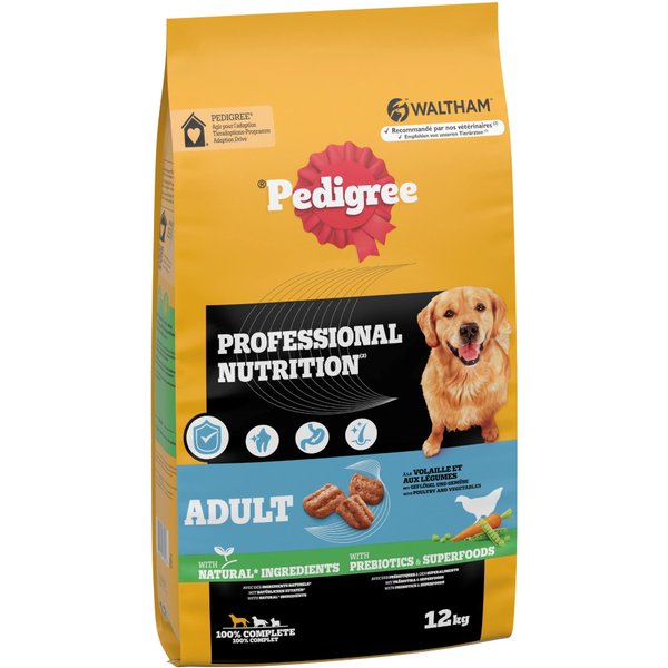 12kg Pedigree Professional Nutrition Adult met Gevogelte & Groente hondenvoer droog