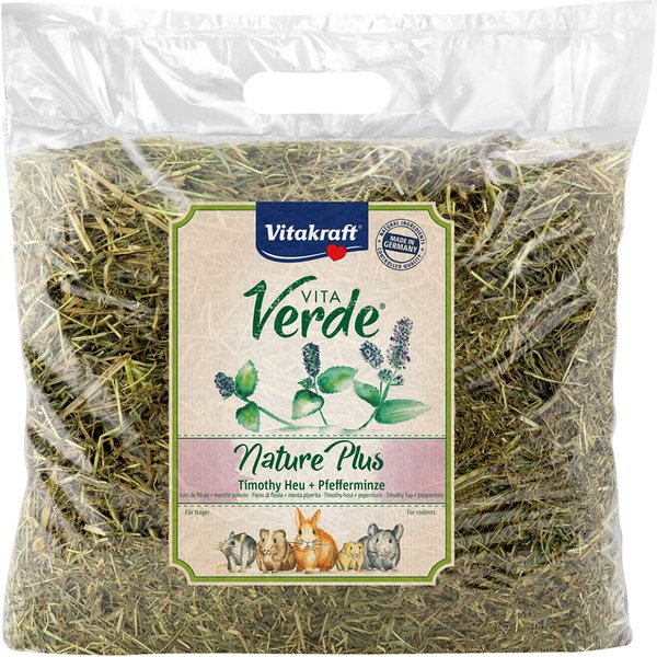 Voordeelpakket: 6x500g Vitakraft Vita Verde Timothy hooi met pepermunt voor kleine dieren