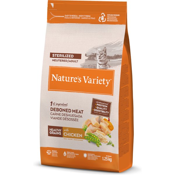 1,25kg Nature's Variety Healthy Grains Gesteriliseerd Kippenvoer droog
