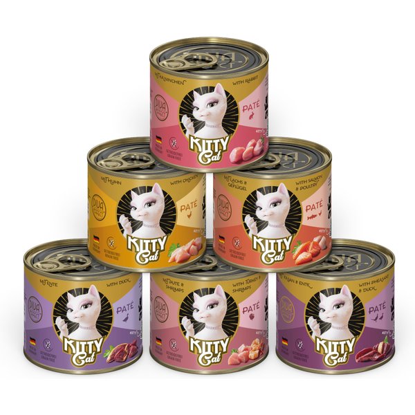 Voordeelpakket: 24x200g Kitty Cat Adult Pate Mixpakket II (6 soorten) nat kattenvoer
