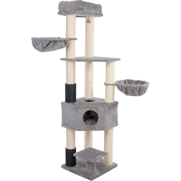 zooplus Basics krabpaal XXL 50x50x200cm, grijs kat