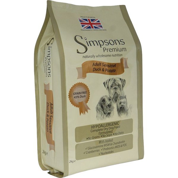 Simpsons Premium Sensitive Adult - Eend & Aardappel Hondenvoer - 2 kg