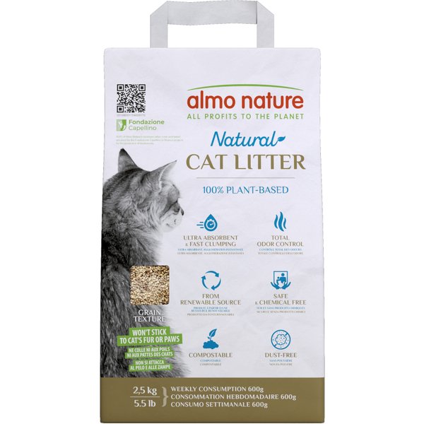 Almo Nature Natuurlijke Korrelige Kattenbakvulling - Grain Texture - Dubbelpak: 2 x 2,5 kg