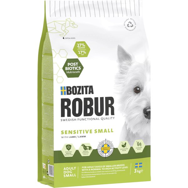 3kg Bozita Robur Adult Small Breed Sensitive Lamb droogvoer voor honden