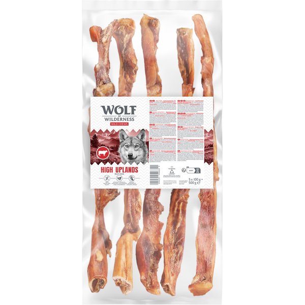 Wolf of Wilderness "High Uplands" escalpe de vaca extra longo - 5 unidades (500 g)