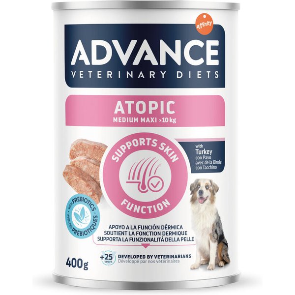 Voordeelverpakking: 6x400g Advance Dierendieet Atopisch Medium/Maxi natvoer voor honden