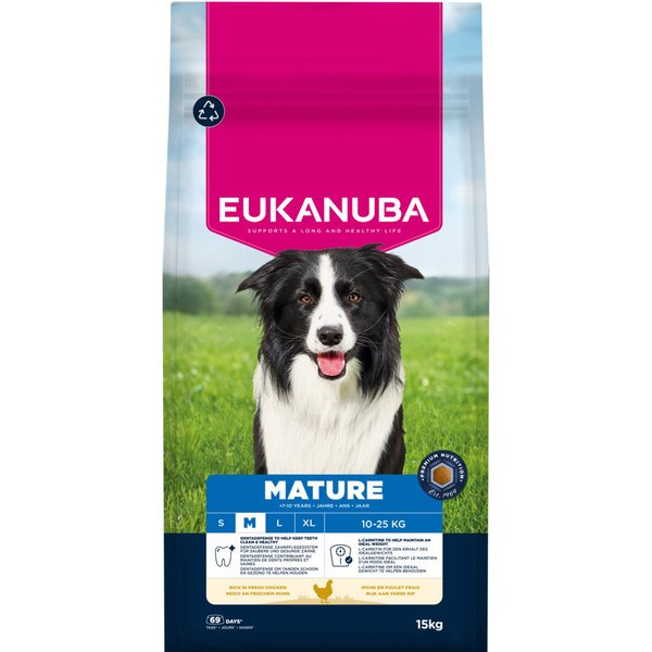 2x15kg Eukanuba Premium Nutrition Mature Medium Breed Kip Hondenvoer droog