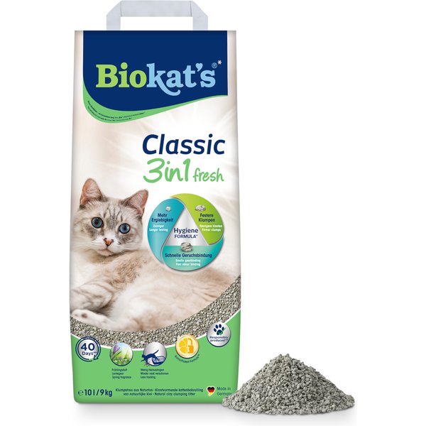 10L Classic Fresh 3in1 Biokat's Kattenbakvulling Klontvormend