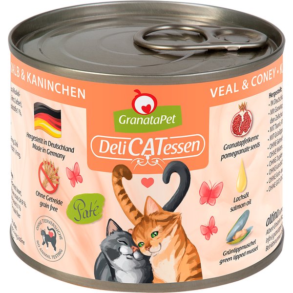 GranataPet DeliCatessen 12 x 200 g en latas - Pack Ahorro - Ternera y conejo