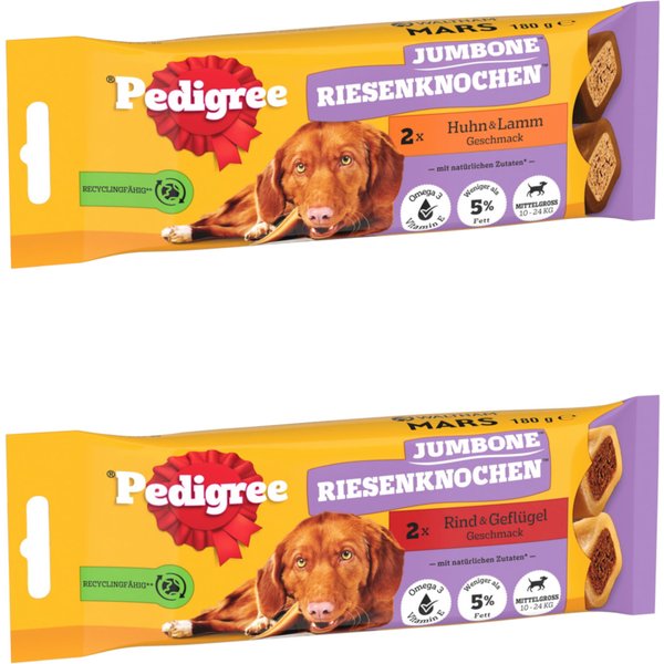 Pedigree Jumbone Medium snacks para perros medianos - Buey y pollo 12 x 2 uds. - Pack Ahorro