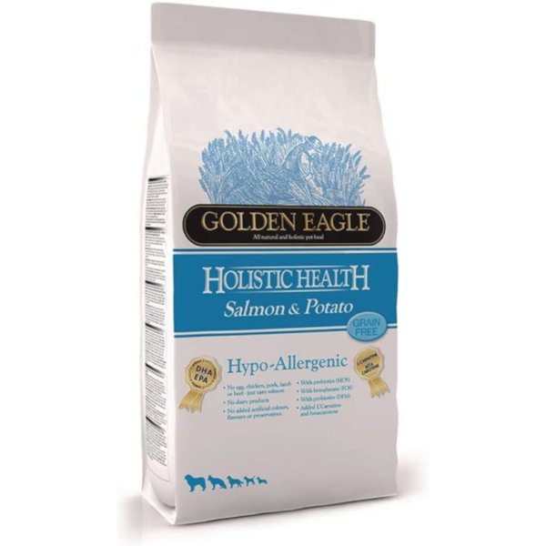 10kg Golden Eagle Hypoallergenic Zalm en Aardappel 26/12 graanvrij droog hondenvoer