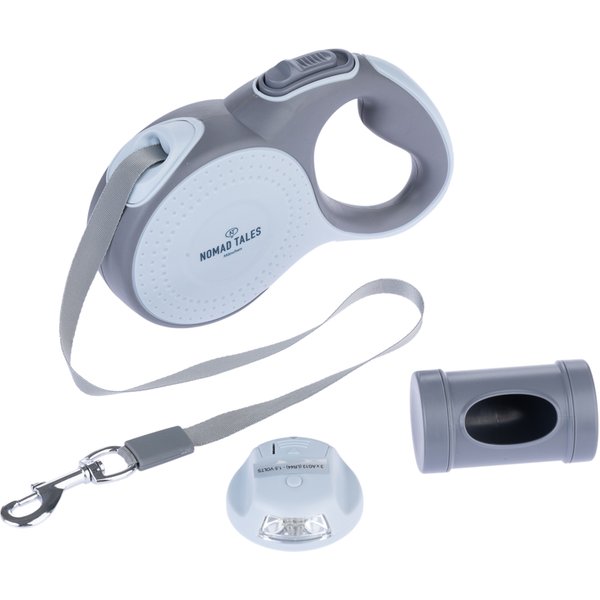 Nomad Tales Calma intrekbare riem 8m set met zaklamp & poepzakjesdispenser hond