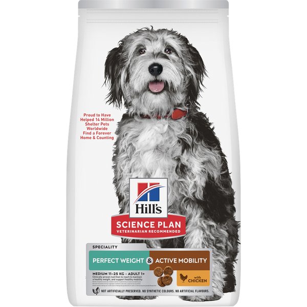 Hill's Science Plan Perfect Weight & Active Mobility Adult 1+ Medium pollo - 12 kg
