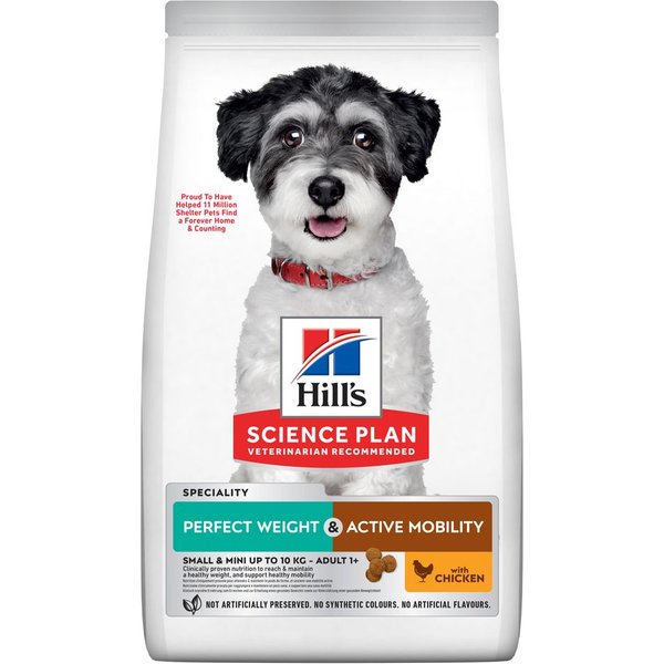 Hill's Adult Perfect Weight & Active Mobility Small & Mini Science Plan frango - Pack económico: 2 x 6 kg