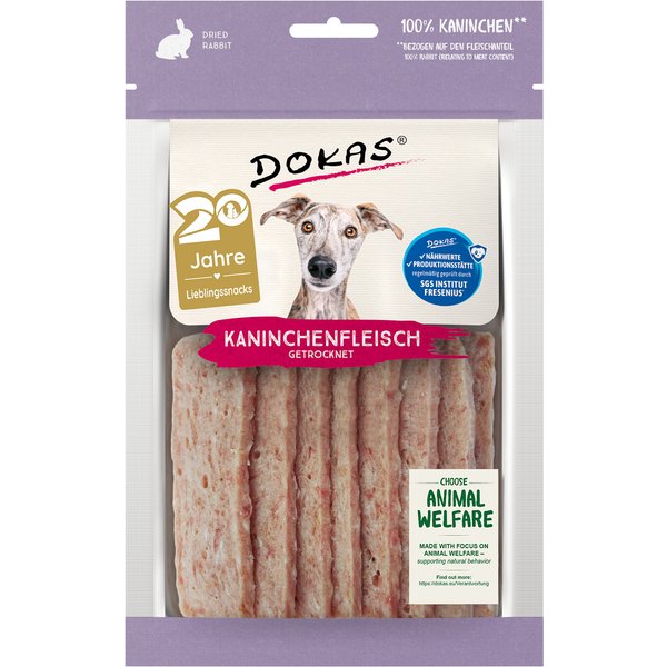 Voordeelpakket: 6 x 70 g Dokas Vleessnack met Konijn Hondensnacks