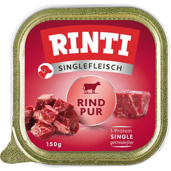 10x150g Singlefleisch Rund Puur RINTI Hondenvoer nat