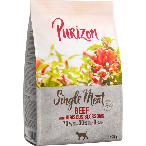 400 g Single Meat Rund met Hibiscusbloesem Purizon Katten Droogvoer