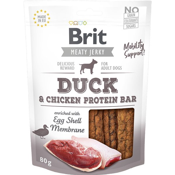Barra de proteínas Brit Jerky Duck - 3 x 80 g