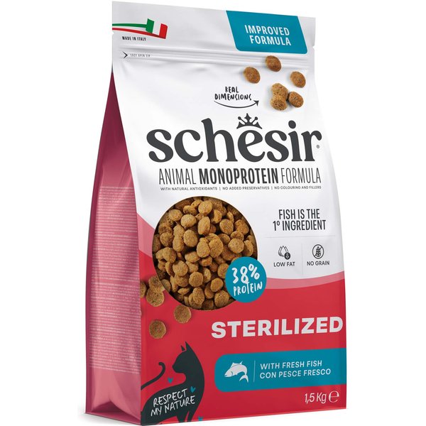Schesir Sterilized com peixe - 1,5 kg