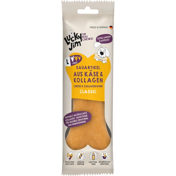 120g Lucky Jim kau Bot L Kaas & Collageen Classic Hondensnacks