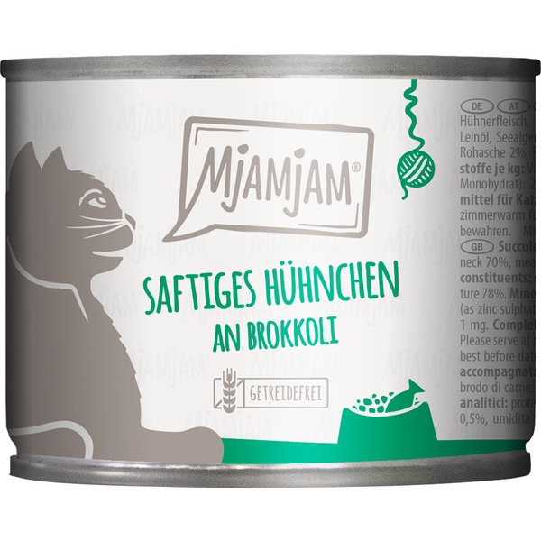 Economy Pack: 24x200g MjAMjAM Sappige Kip op Broccoli Natte Kattenvoer