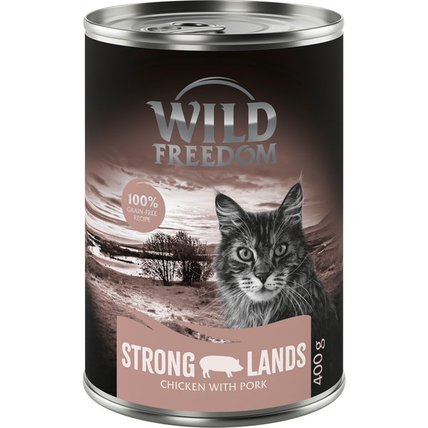 6x400g Adult Strong Lands Kip & Varken Wild Freedom Kattenvoer