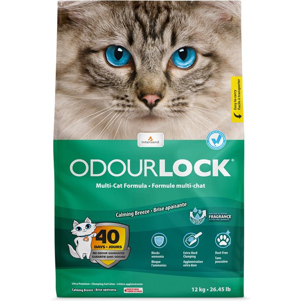 ODOURLOCK Calming Breeze areia aglomerante para gatos - Pack económico: 2 x 12 kg