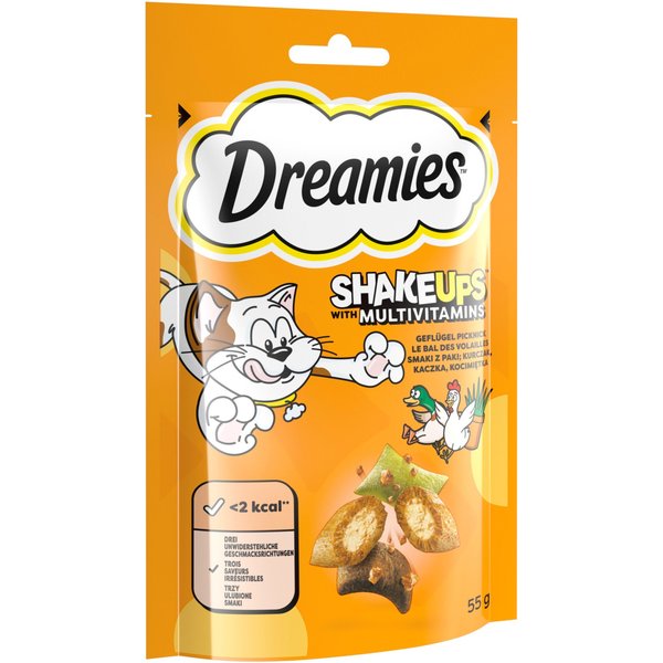 Dreamies Shakeups Multivitamins Snacks para gatos - Pack económico: Piquenique de aves (6 x 55 g)