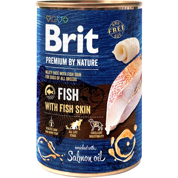 Brit Premium by Nature 12 x 400 g - Pack Ahorro - Pescado con piel de pescado