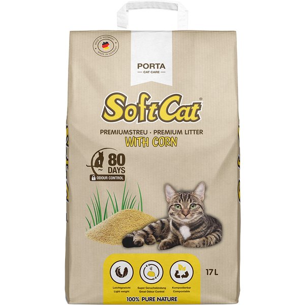2x 17l Porta SoftCat Corn Kattenbakvulling