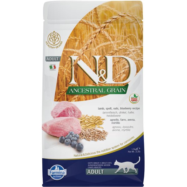 Farmina N&D Ancestral Grain Adult cordero y arándanos para gatos - 5 kg