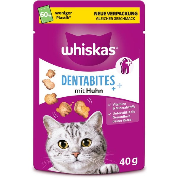 Whiskas Dentabites - Pack económico: frango (6 x 40 g)